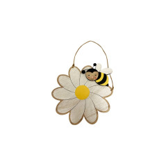 Dekoracja drewniana - pszczoła z kwiatkiem