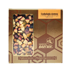 Belgijska czekolada gorzka ze śliwkami, pyłkiem kwiatowym i cynamonem 85 g