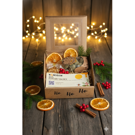 Świąteczny Zestaw z Bonem Podarunkowym i Słodkościami